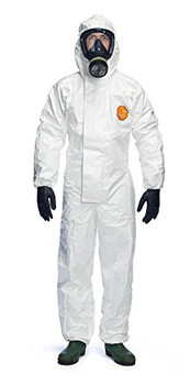 Tychem® 4000S Chz5 Hooded Disposable Coverall White Size M TY4000BSM