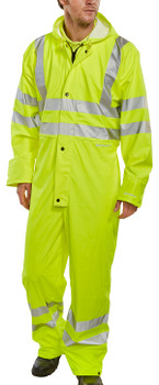 Beeswift Hi-Vis Pu Breathable Coverall Saturn Yellow Size XXXL PUC471SY3XL
