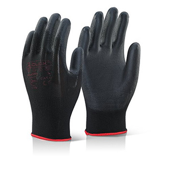 Beeswift Pu Coated Gloves Black Size M PUGBLM