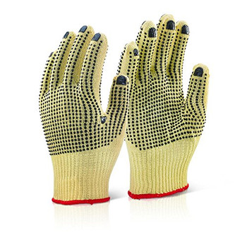 Beeswift Reinforced Medium Weight Dotted Gloves Yellow Size 9 KGMWD09