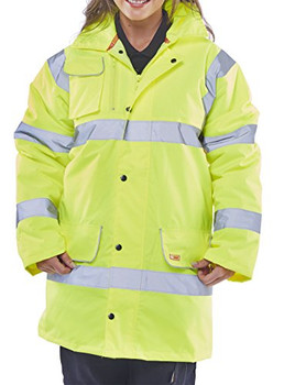 Beeswift Hi-Vis Fleece Lined Traffic Jacket Saturn Yellow Size XXL CTJFLSYXXL