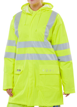 Beeswift Fire Retardant Hi-Vis Anti-Static Jacket Saturn Yellow Size 5XL CFRLR55SY5XL