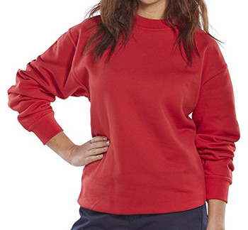 Beeswift Polycotton Sweatshirt Red Size L CLPCSREL