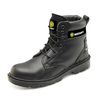 Beeswift Smooth Leather 6 " Boot Black Size 8 CF2BL08