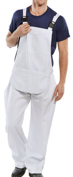 Beeswift Cotton Drill Bib And Brace White Size 36 CDBBW36