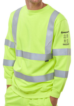 Beeswift Arc Compliant Hi Vis Sweatshirt Saturn Yellow Size XL CARC8SYXL