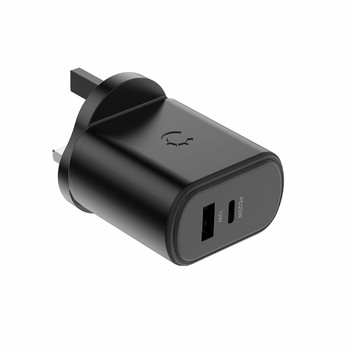 Cygnett PowerPlus 32W USB-C PD Dual Port Wall Charger  - Black Indoor AC Black CY3623POFLW