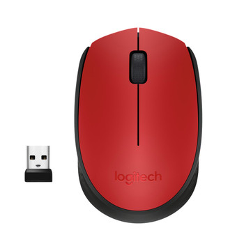 Logitech M171 1000dpi 3-Button Wireless Optical Computer Mouse Red 910-004641