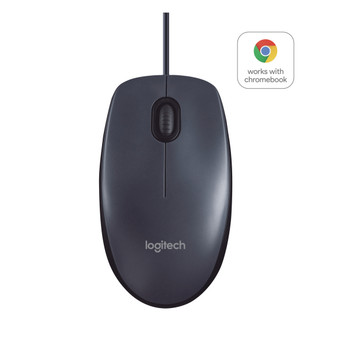 Logitech B100 1000dpi 3-Button Wired Optical Computer Mouse Black 910-003357
