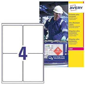 Avery B7169-50 Ultra Resistant Labels 50 sheets - 4 Labels per Sheet AVERYB7169 Avery B7169-50 Ultra Resistant Labels 50 sheets - 4 Labels per Sheet AVERYB7169