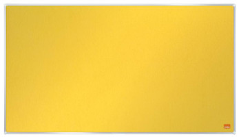 Nobo Impression Pro Widescreen Yellow Felt Noticeboard Aluminium Frame 710X400mm 1915429
