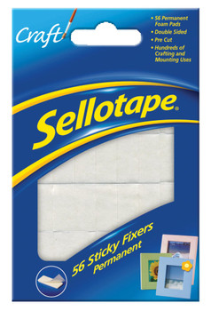 Sellotape Sticky Fixers Double Sided Foam Pads 12x25mm Pack 56 Pads 1445423 1445423 Sellotape Sticky Fixers Double Sided Foam Pads 12x25mm Pack 56 Pads 1445423 1445423