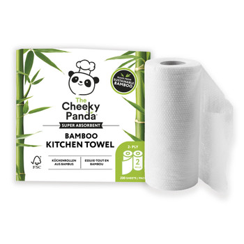 Cheeky Panda Sustainable Plastic-Free Bamboo Kitchen Rolls 5 Packs 2 Pack 10 Rol PFKITCHRL2X5 Cheeky Panda Sustainable Plastic-Free Bamboo Kitchen Rolls 5 Packs 2 Pack 10 Rol PFKITCHRL2X5