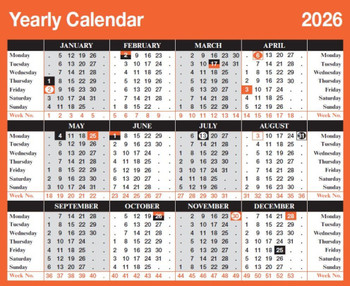 Valuex Calendar Year To View 2026 - YC1 YC1