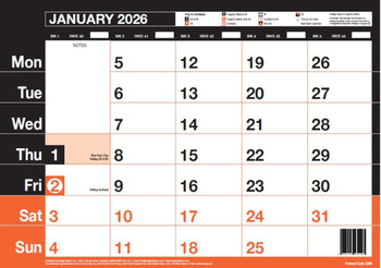 Valuex Monthly Memo Calendar A3 2026 - A3M A3M