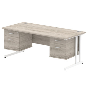 Dynamic Impulse W1800 X D800 X H730mm Straight Office Desk Cantilever Leg With 2 I003523