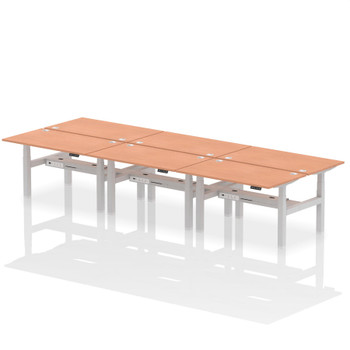 Dynamic Air Back-To-Back W1400 X D800mm Height Adjustable Sit Stand 6 Person Ben HA02108