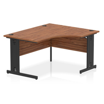 Impulse Right Crescent Office Desk W1400 X D1200 X H730mm Cable Managed Leg Waln I004558