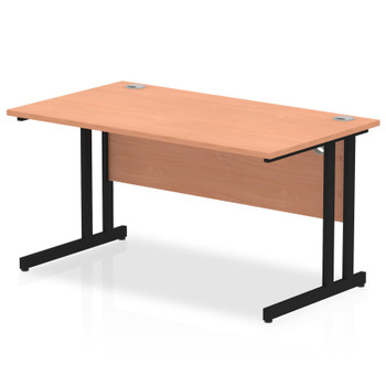 Impulse 1400 X 800Mm Straight Desk Beech Top Black Cantilever Leg MI003198 MI003198