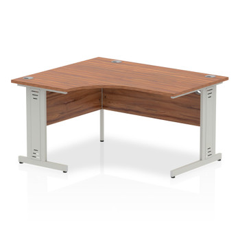 Dynamic Impulse 1400Mm Left Hand Crescent Desk Walnut Top Silver Cable Managed L I003847
