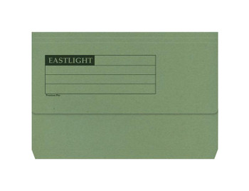 Valuex Document Wallet Manilla Foolscap Half Flap 285Gsm Green Pack 50 45114DENT