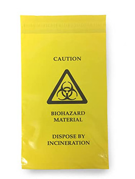 Click Medical Self Seal Waste Bag 205 X 305Mm Yellow Size 205 X 305MM CM1710