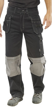 Beeswift Kington Multi Pocket Trousers Black Size 40T KMPTBL40T