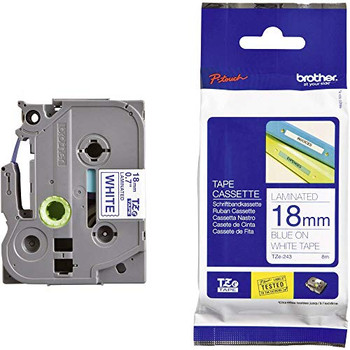 Brother TZE243 Blue on White TZE243