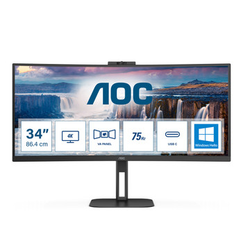AOC V5 CU34V5CW 34 " Wide Quad HD 100Hz LED Monitor CU34V5CW/BK
