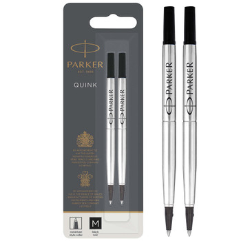 Parker Quink Rollerball Refill for Rollerball Pens Medium Black Pack 2 1950325