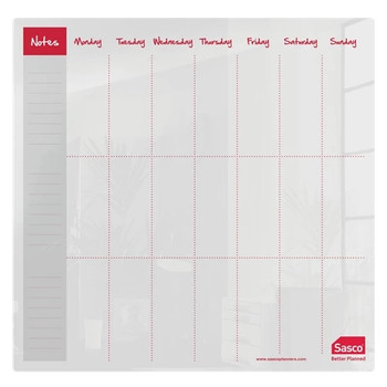 Sasco Semi Opaque Acrylic Mini Whiteboard Weekly Planner Desktop 2410179 2410179