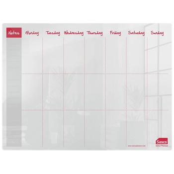 Sasco Semi Opaque Acrylic Mini Whiteboard Weekly Planner Desktop 600x450mm 24101 2410180