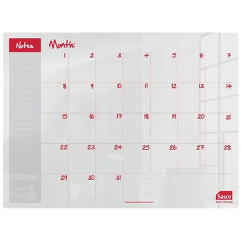 Sasco Semi Opaque Acrylic Mini Whiteboard Monthly Planner Desktop 600x450mm 2410 2410186