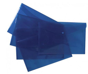 Valuex Popper Wallet Polypropylene A4 Plus Blue Pack 5 301394x5