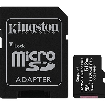 Kingston Canvas Select Plus SDCS2/512GB 512Gb Micro Sd Uhs-I Flash Card SDCS2/512GB