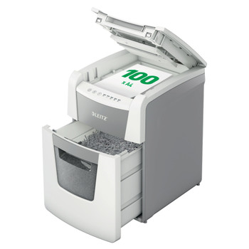 Leitz Iq Autofeed Small Office 100 Cross Cut Shredder 34 Litre 100 Sheet Automat 80111000