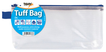 Tiger Tuff Bag Polypropylene Dl 500 Micron Clear With Assorted Colour Zips 301338