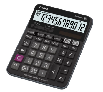 Casio Dj-120D Plus 12 Digit Desktop Calculator Black DJ-120DPLUS-W-EP DJ-120D PLUS