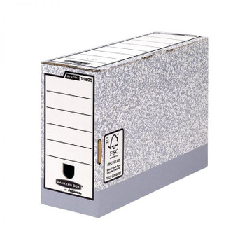 Bankers Box System 120 mm Folio Trans File Grey Pack of 10 1180501