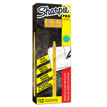 Sharpie Peel-Off China Marker Yellow Pack 12 S0305101