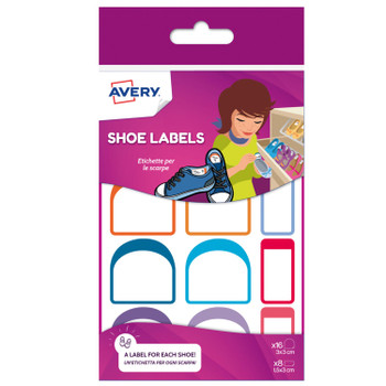 Avery Shoe Labels X8 Labels 15X30mm And X16 Labels 30X30mm White Pack 24 - CHAUS CHAUS12.UK