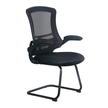 Nautilus Designs Luna Designer High Back Mesh Black Cantilever Visitor Chair Wit BCM/L1302V/BK