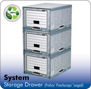 Fellowes Bankers Box System Storage Drawer Board Grey Pack 5 1820 1820
