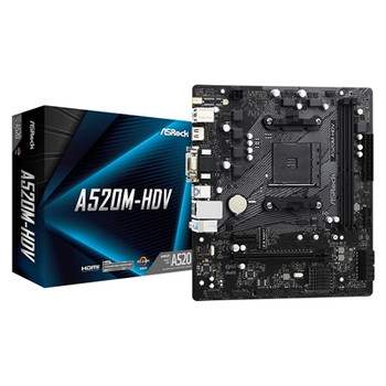 Asrock A520M-HDV Amd Socket Am4 Micro Atx Hdmi/Vga/Dvi M.2 Usb 3.2 Gen1 Mot A520M-HDV