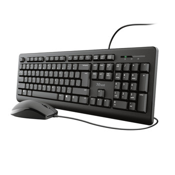 Trust TKM-250 Full-size 100% USB QWERTY Black Mouse included 23979