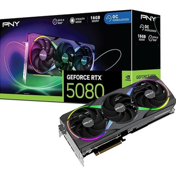 Pny Nvidia Geforce Rtx 5080 Argb Epic-X Rgb Oc16gb Gddr7 Graphics Card 10752 Cud VCG508016TFXXPB1-O