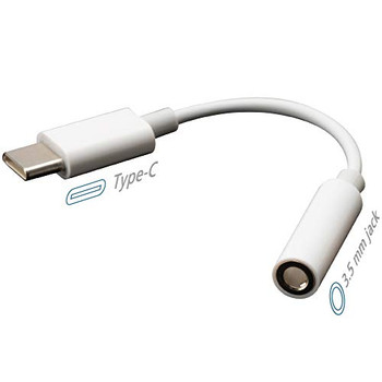 Akasa Usb Type-C Male To 3.5Mm Jack Female Adapter 10Cm White AK-CBCA27-10WH