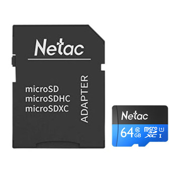 Netac P500 64Gb Microsdxc Card With Sd Adapter U1 Class 10 Up To 90Mb/S NT02P500STN-064G-R