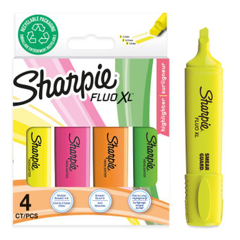 Sharpie 2190473 Fluo XL Highlighter Blister Pack x 4 2190473