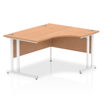 Impulse 1400Mm Right Crescent Desk Oak Top White Cantilever Leg I003839 I003839 Impulse 1400Mm Right Crescent Desk Oak Top White Cantilever Leg I003839 I003839